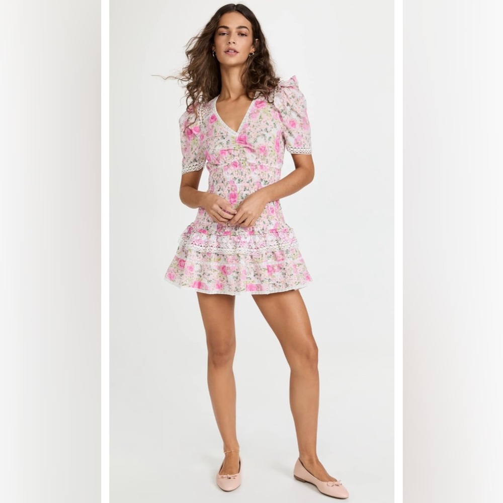 LoveShackFancy Rena floral mini dress
